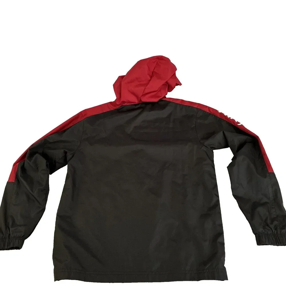 Boys Nike Air Jordan‎ Full Zip Windbreaker Jacket Size Large 12-13 Red Black